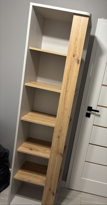 Regal wysoki półki szaro brązowy