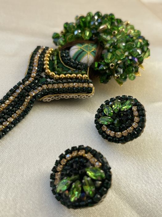 Комплект ( брошка мотанка + сережки )