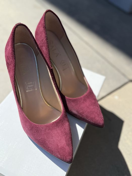 Sala buty szpilki skóra zamsz bordo 37 nowe