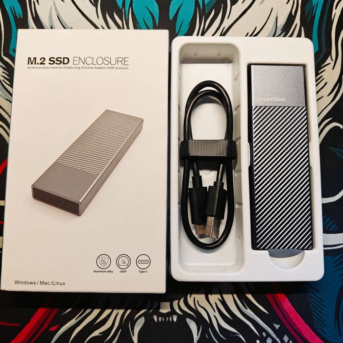 M2 SSD UnionSine Aluminium case USB 3.2 звонішній кейс для ССД