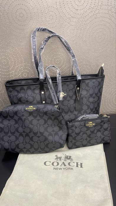 Conjunto / Mala de Ombro Coach New York - 3 Peças (Novas)