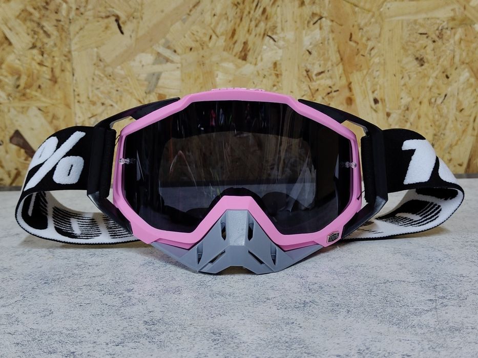 Różowe gogle okulary cross enduro motocross quad ATV rowerowe mtb