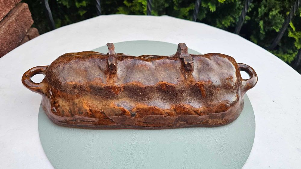 Przedwojenna ceramiczna forma na chałkę,chleb