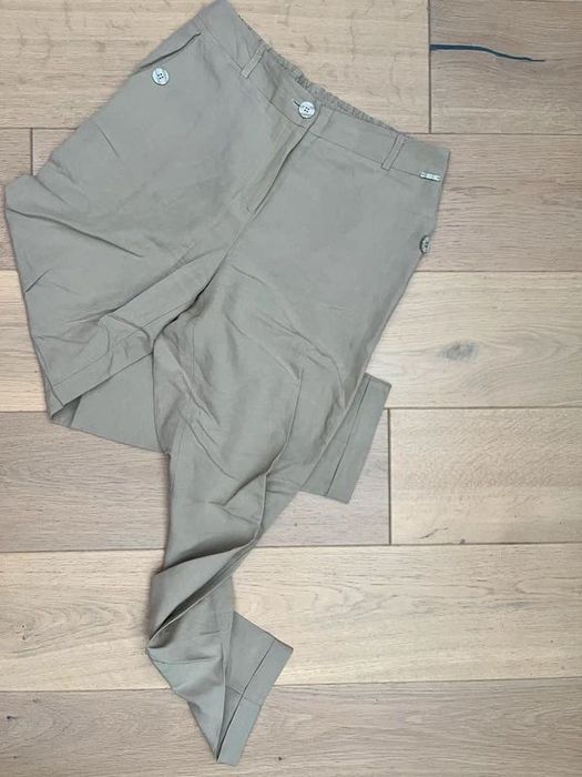 Len lniane chinosy Makalu 38 M beżowe