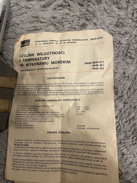 Czujnik wilgotności i temperatury w wykonaniu morskim