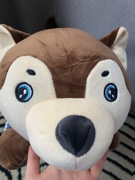 Плед-іграшка подушка 3 в 1 Собака Хаскі-матрос з пледом