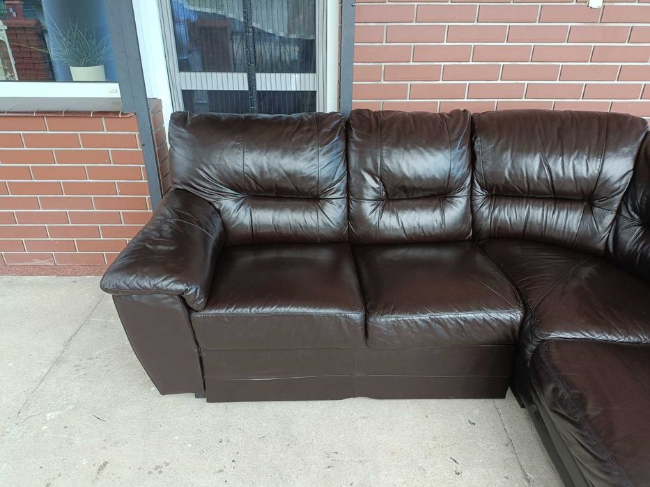 Sprzedam narożnik ze skory -Skóra -skórzany –skórzana -skórzane