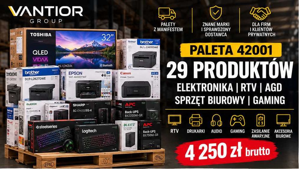 Paleta Elektroniki 29 szt. | Toshiba QLED Brother Epson APC