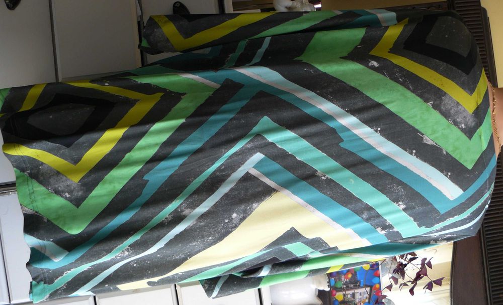 Ulla Popken bluzka koszula 52 54 geometryczny wzór 140cm pachy wiskoza