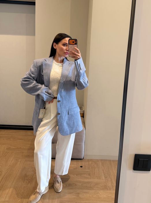 Розкішний жакет 100 % лен M/L стиль cos massimo bazhane