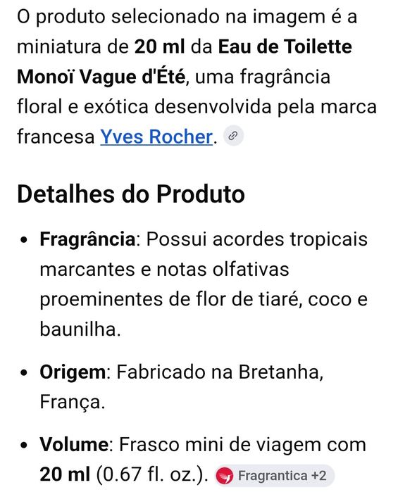 Mini Eau de Toilette Monoi 20ml Yves Rocher