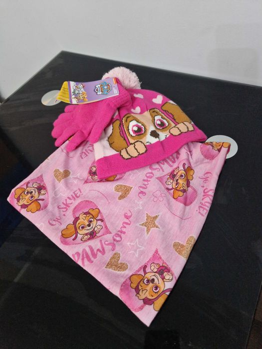 Zestaw czapka komin rękawiczki paw patrol