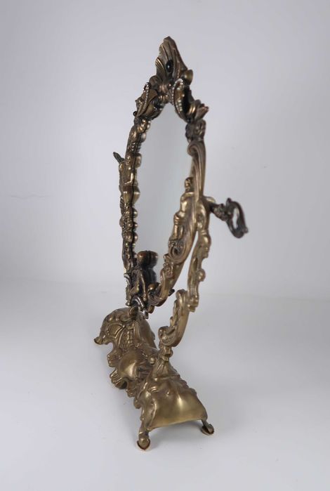 Espelho de mesa Arte Nova em bronze