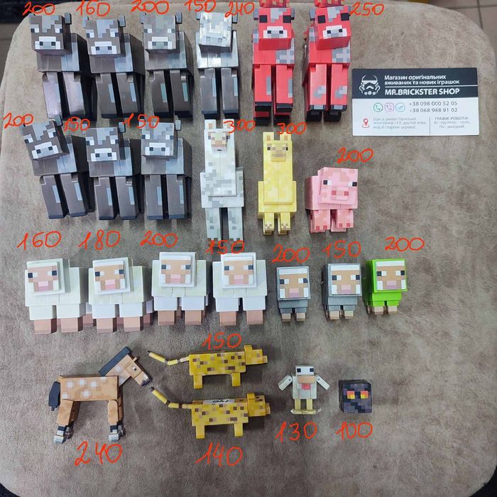 Фигурки Minecraft Майнкрафт животные фігурки крипер лего Стив Алекс