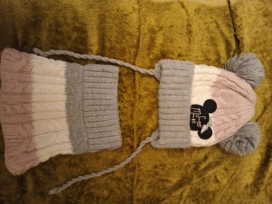 Komplet zimowy czapka i komin dla dziewczynki 104-110