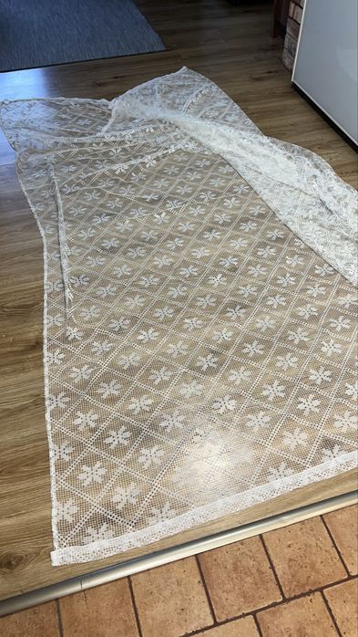 Firana biała bez listwy 240 cm na 480 cm