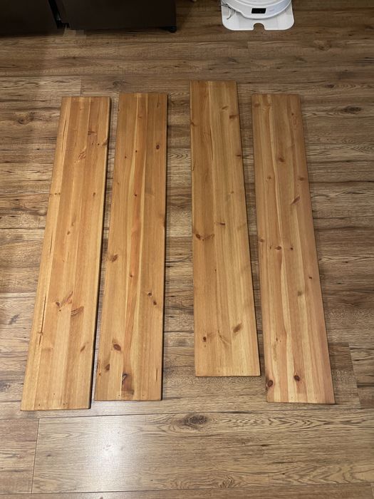 Półki drewniane 120x20 razem ze wsporniakmi