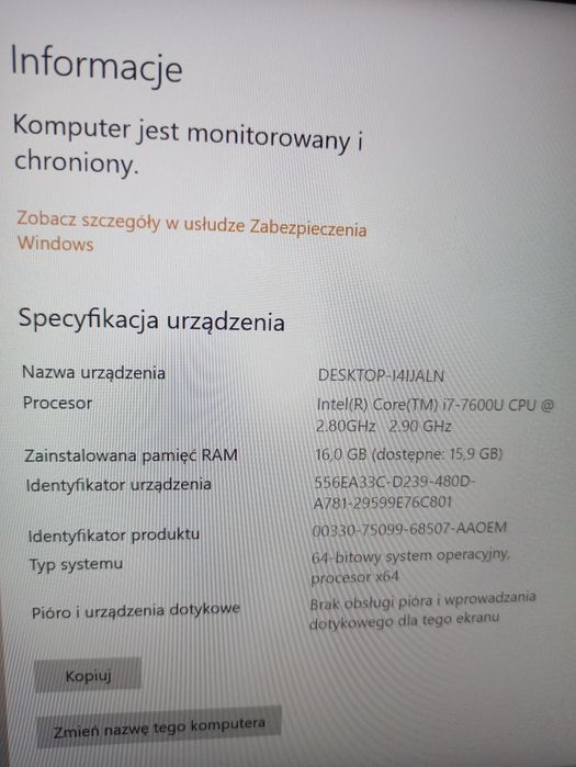 Laptop DELL Latitude 7480 i7 16GB 1TB SSD NVMe FHD W10