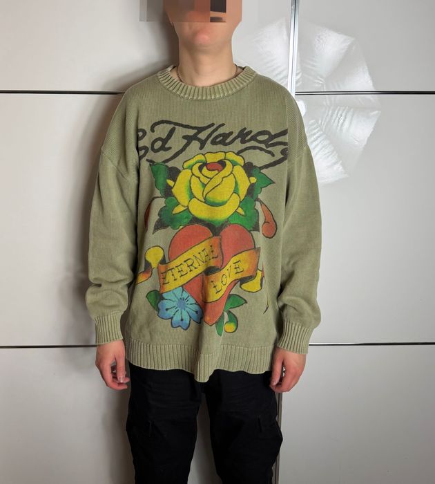 Sweter Ed Hardy Y2K Christian Audigier 100% Bawełna  Size: M 70x59 cm Długość x Szerokość
