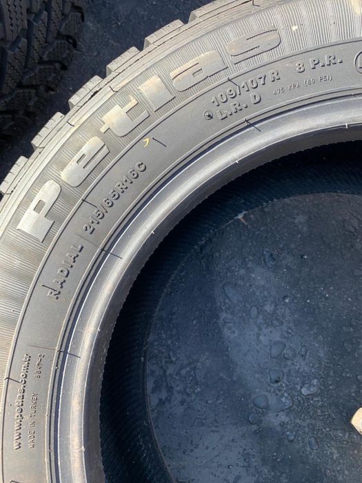 Шини 215/65 R16C  пара Petlas 7мм зима, 215 65 16C