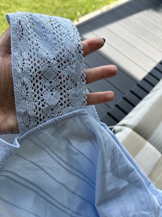Lekka Przewiewna niebieska bluzka Zara