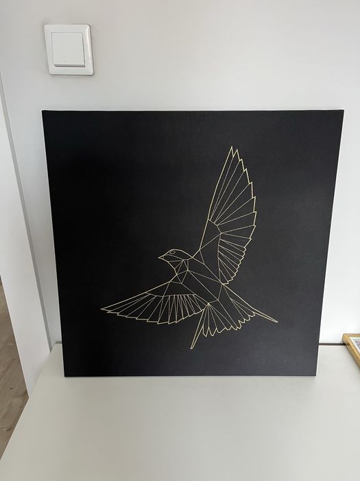 Obraz ptak na czarnym tle Ikea (60cm na 60 cm)