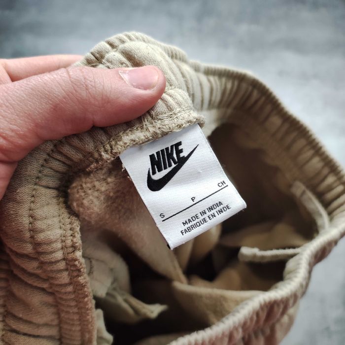 MĘSKIE Spodnie Dresy Sportowe Beżowe Joggery Nike Haft Logo Active Gym