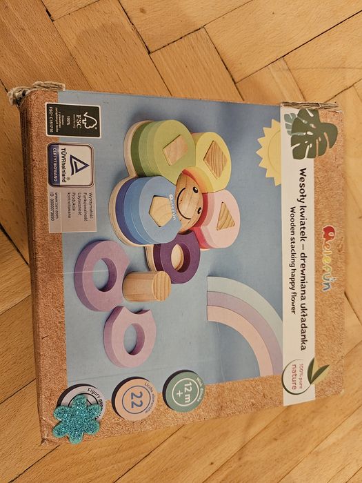 Zabawki drewniane niemowlęce wesoły kwiatek