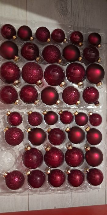 Bombki choinkowe ciemny róż