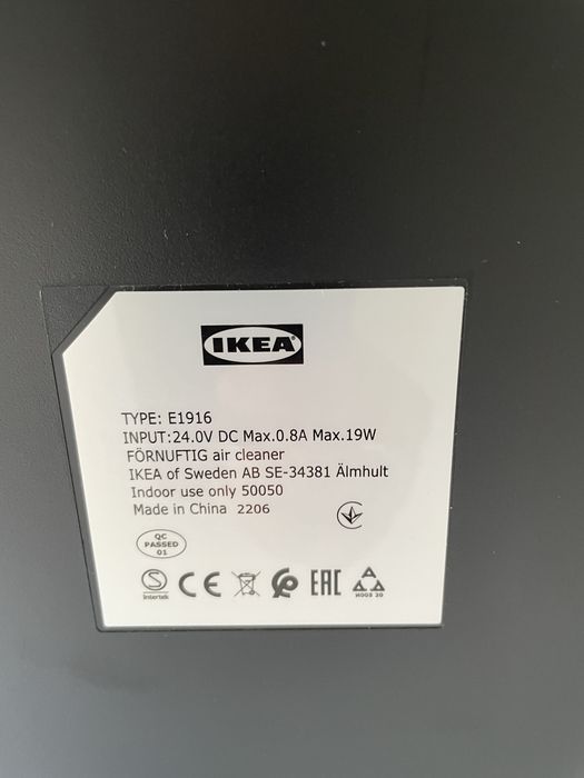 Purificador de ar (modelo Fornuftig - ikea)