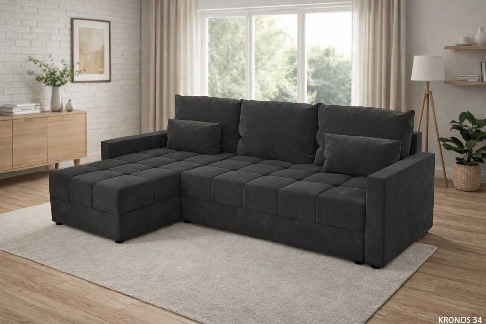 NOWY Narożnik z funkcją spania DOMINO L, Rogówka PRODUKT OD PRODUCENTA