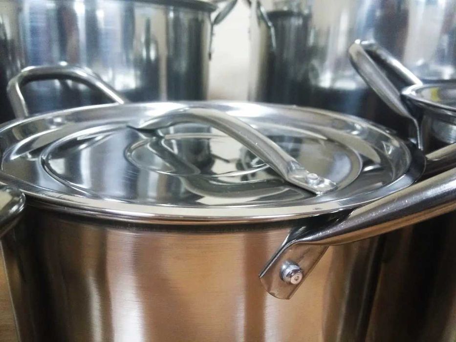 Набір каструль 7 шт з нержавіючої сталі — від 1 до 16 л