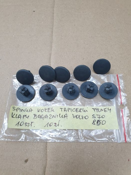 spinka kołek tapicerki klapy bagażnika volvo S70 850  10 szt