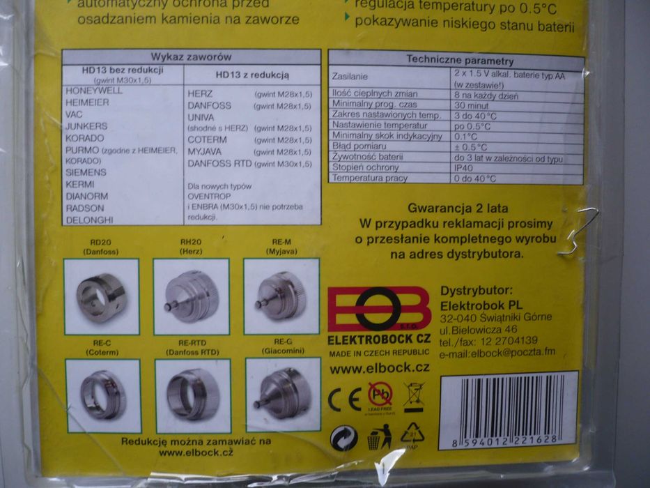 programowalna głowica termostatyczna elektroniczna HD13
