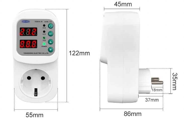 Барьер Реле напруги Tomzn Автоматичний захист перепадів напруги струму