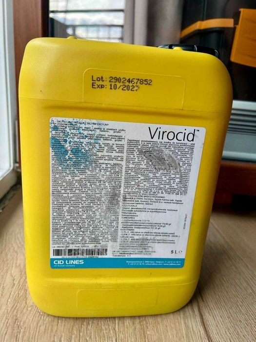VIROCID ASF 5L PŁYN do dezynfekcji WIRUSOBÓJCZY sporobójczy koncetrat