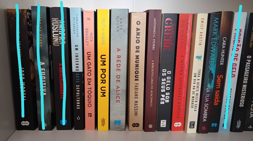 Diversos livros romance/thriller...