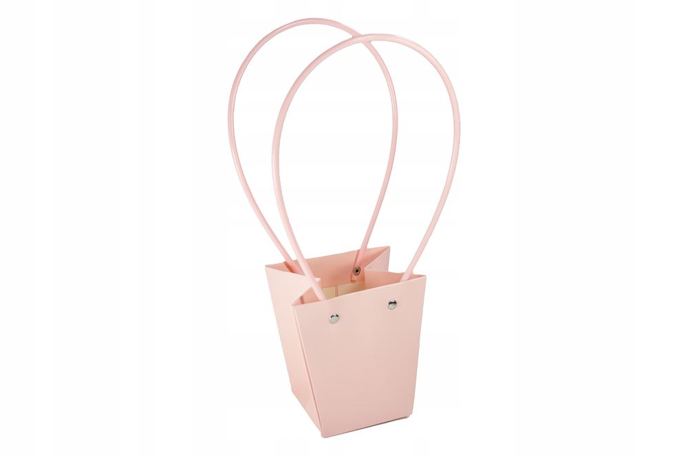 torebki papierowe na kwiaty 12cm - flower box różowe 10szt