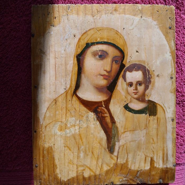 Старинная икона Казанская Богородица