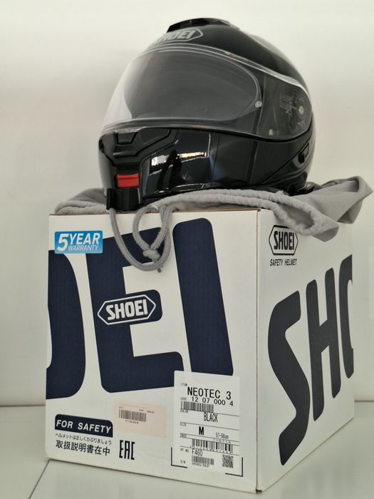 Capacete Shoei Neotec 3 (Preto) - Tamanho M - Como Novo (Garantia 4 anos)