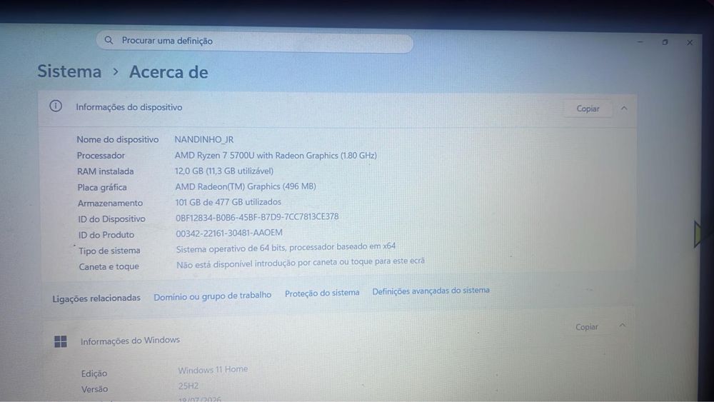 Vendo pc HP NOVO