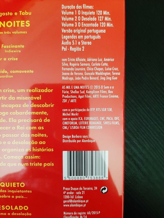 Miguel Gomes – As Mil e umas Noites – Completo – 3DVD – NOVO – SELADO