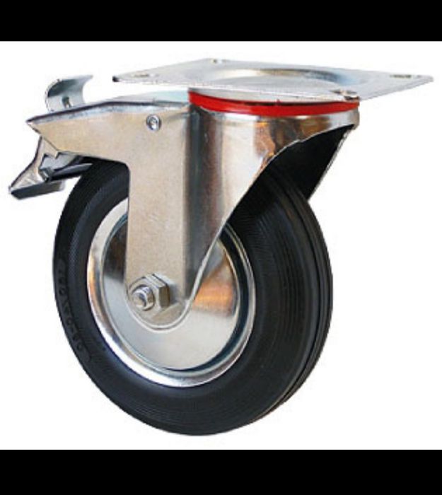 Koło skrętne 160 mm z hamulcem