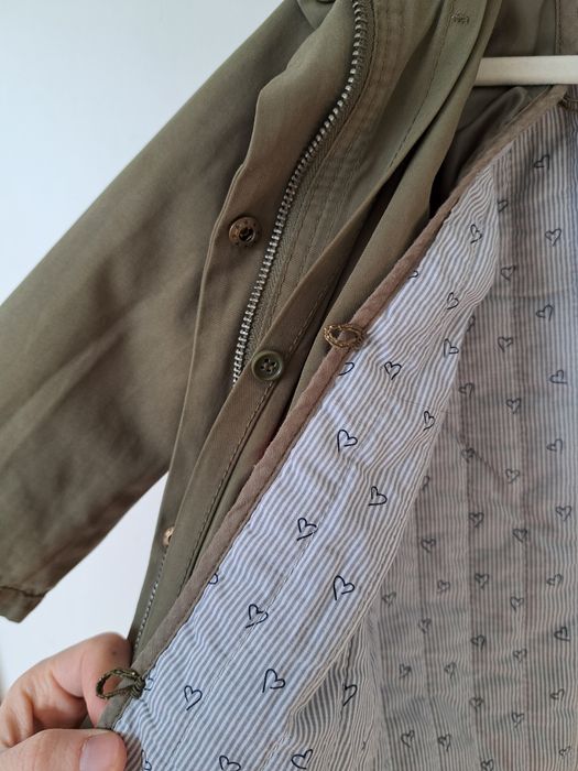 Zara kurtka wiosenna dziewczęca parka 86/92 khaki wiosna lato