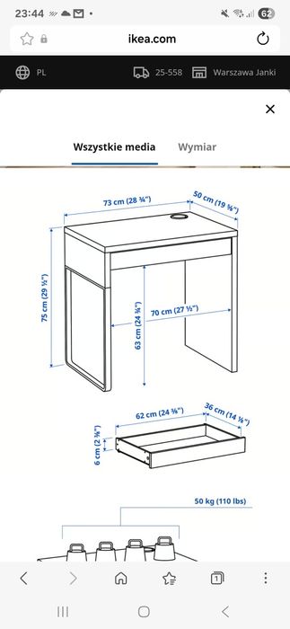 Biurko ikea nowe