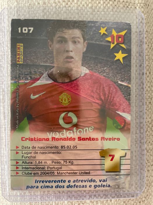 Carta Cristiano Ronaldo 2004 - Panini Craques do Mundo