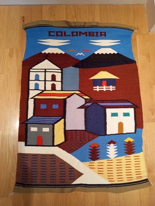 Painel de parede em lã da Colômbia, 60 cm por 1 m
