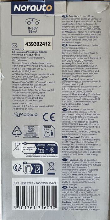 Leitor OBD II Norauto