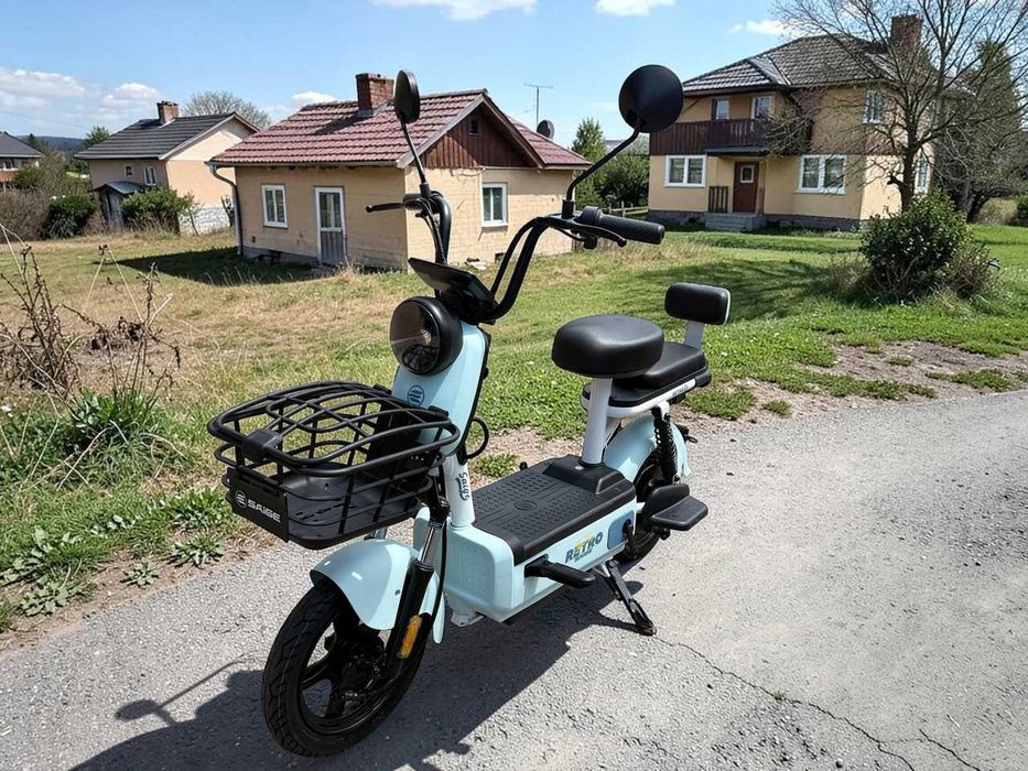 Електровелосипед Oscar Retro 400 Вт 48В 13Аг графен двомісний, сірий