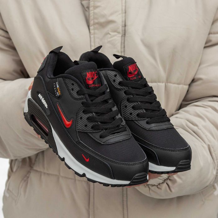 Кросівки Nike Air Max 90 Black/Red premium | Кроссовки Найк чоловічі